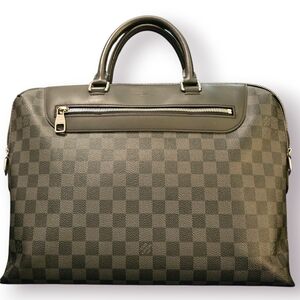 Luxury Checkered Black Leather Men's Bag